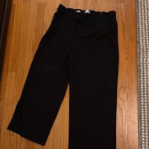 LOFT Black Wide-Leg Crop Pants large